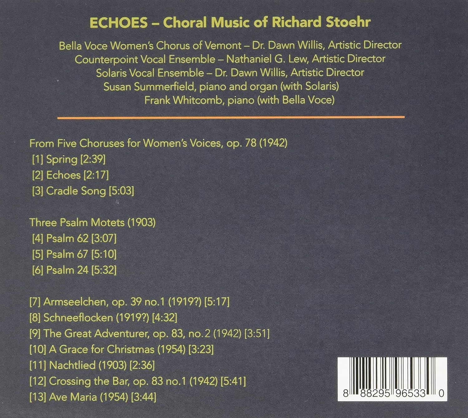 Echoes - Choral Music Of Richard Stoehr