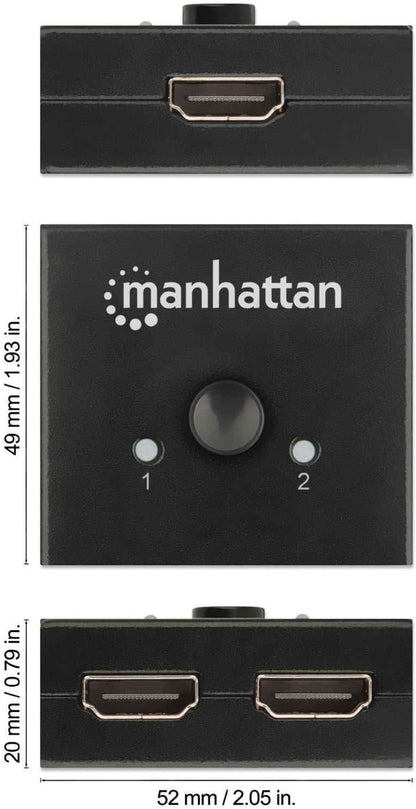 Hdmi Splitter/Switch 4K 2 Port- Bi-Direct 4K/30Hz Manual Passive