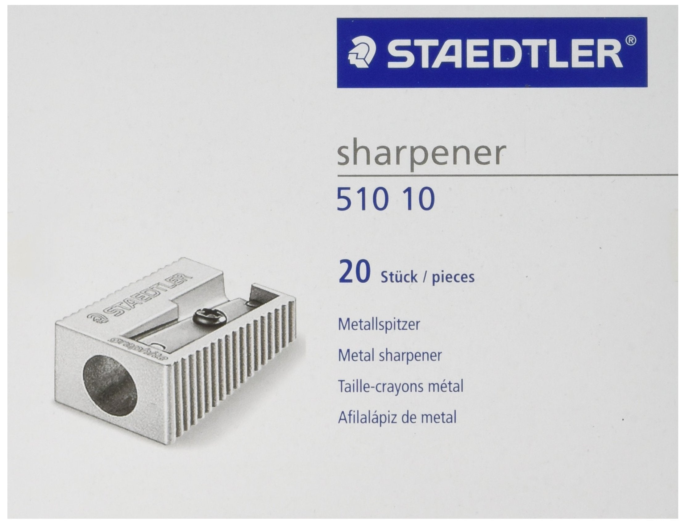 Staedtler 51010 Metal Single Hole Sharpener (Pack of 20