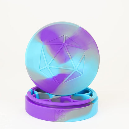 FanRoll by Metallic Dice Games Silicone Round Dice Case: Purple/Gray/Light Blue, Role Playing Game Dice Accessories for Dungeons and Dragons