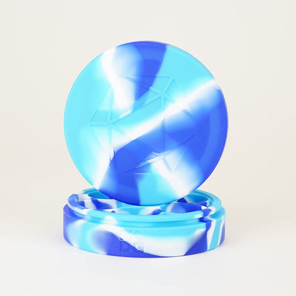 Metallic Dice Games Silicone Round Dice Case: Blue/White/Light Blue, Role Playing Game Dice Accessories for Dungeons and Dragons