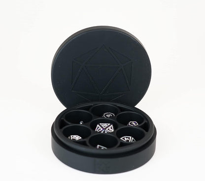 FanRoll by Metallic Dice Games Silicone Round Dice Case: Black, Role Playing Game Dice Accessories for Dungeons and Dragons