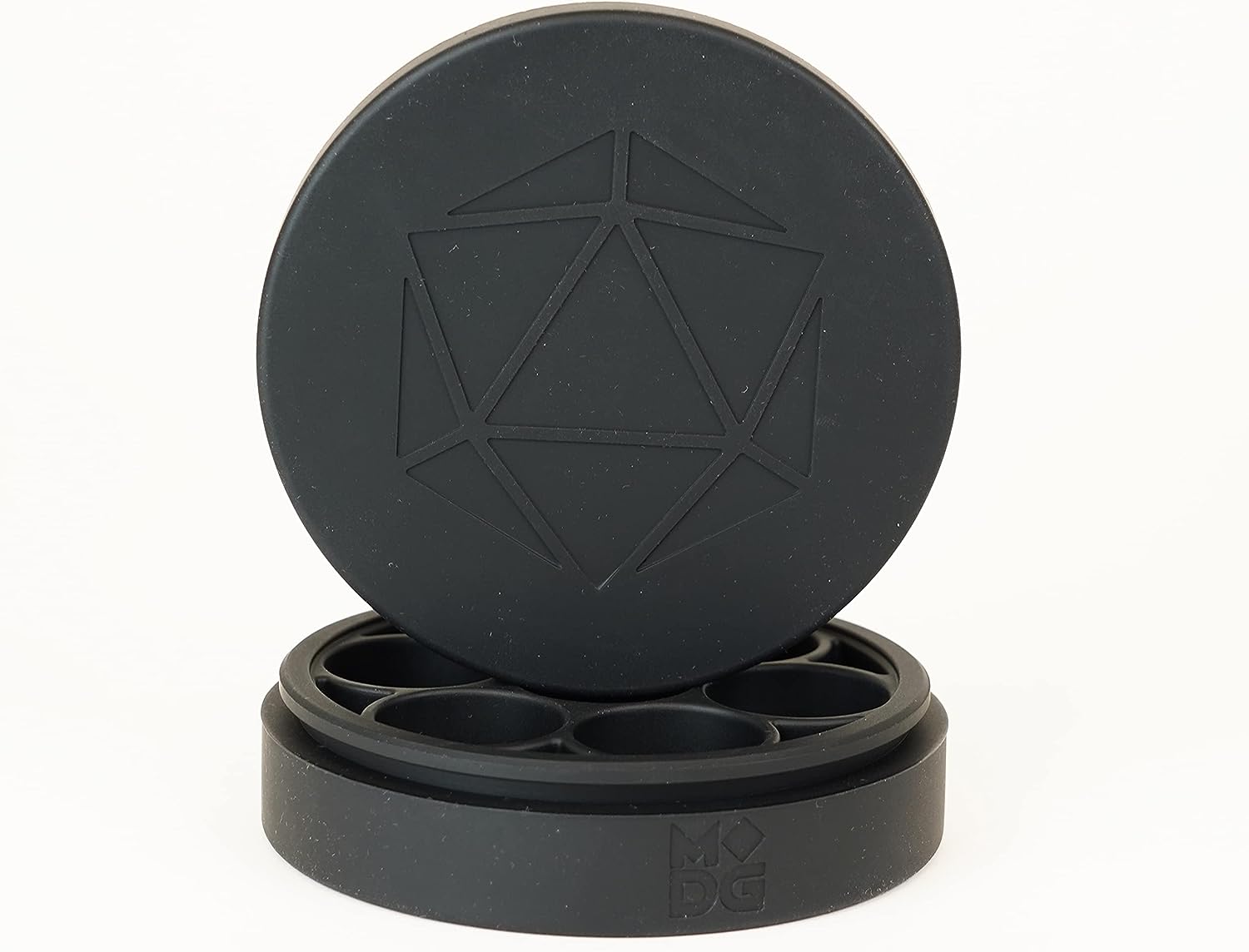 FanRoll by Metallic Dice Games Silicone Round Dice Case: Black, Role Playing Game Dice Accessories for Dungeons and Dragons