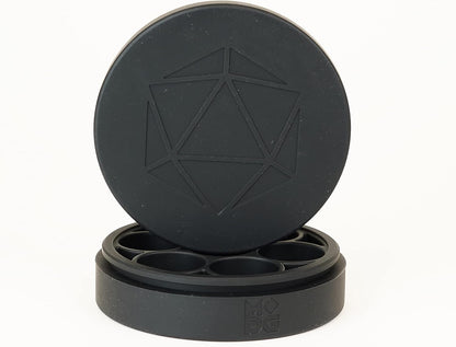 FanRoll by Metallic Dice Games Silicone Round Dice Case: Black, Role Playing Game Dice Accessories for Dungeons and Dragons