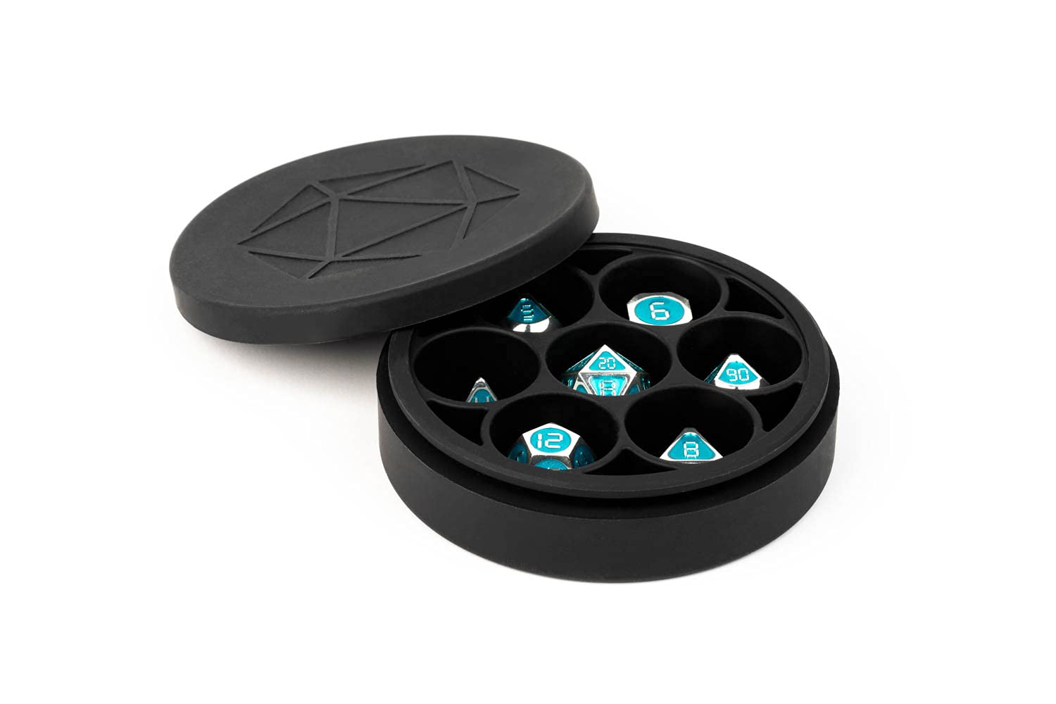 FanRoll by Metallic Dice Games Silicone Round Dice Case: Black, Role Playing Game Dice Accessories for Dungeons and Dragons