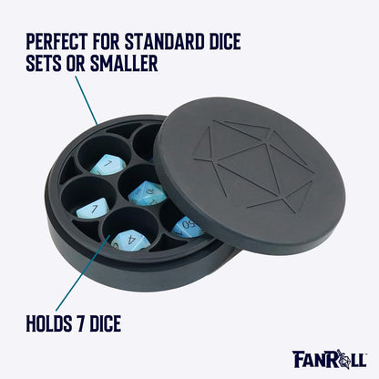 FanRoll by Metallic Dice Games Silicone Round Dice Case: Black, Role Playing Game Dice Accessories for Dungeons and Dragons