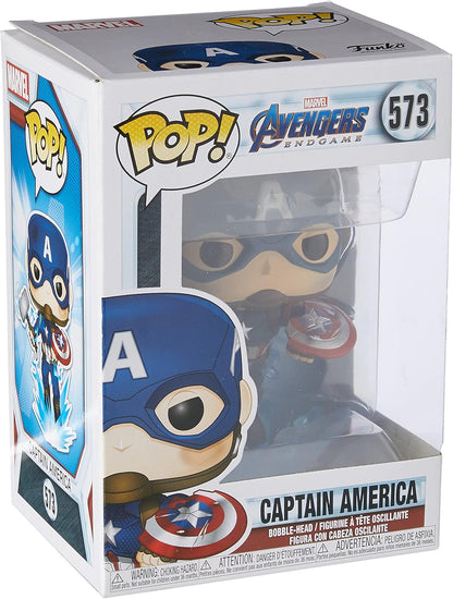 Funko POP! Marvel: Avengers Endgame - Captain America With Broken Shield & Mjolnir - Collectable Vinyl Figure - Gift Idea - Official Merchandise - Toys for Kids & Adults - Movies Fans