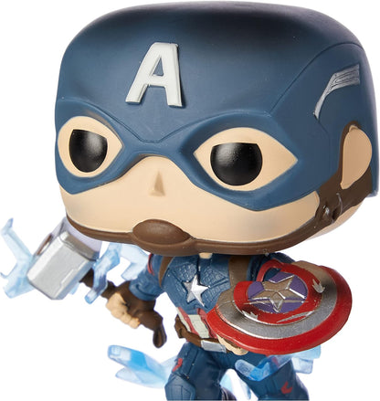 Funko POP! Marvel: Avengers Endgame - Captain America With Broken Shield & Mjolnir - Collectable Vinyl Figure - Gift Idea - Official Merchandise - Toys for Kids & Adults - Movies Fans