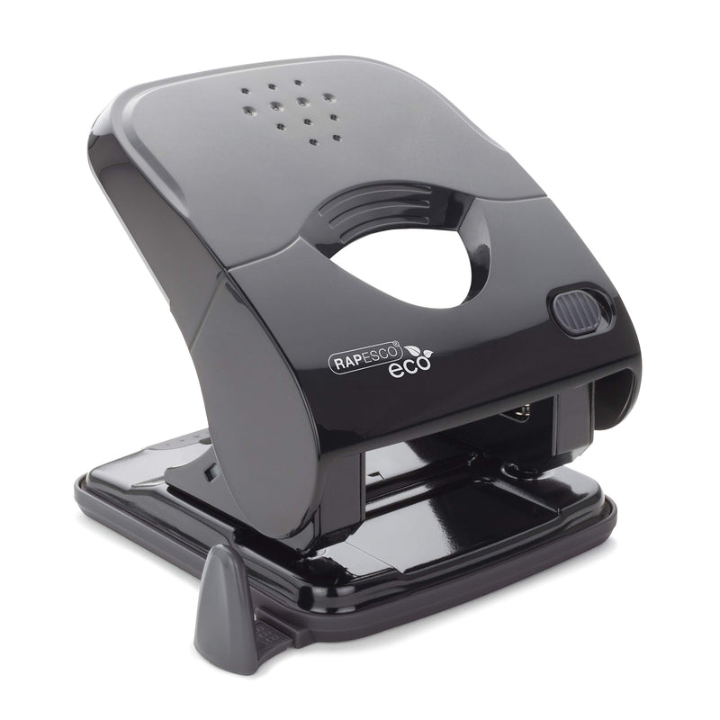 Rapesco 1525 ECO X5-40ps Less Effort 2 Hole Punch, 40 Sheet Capacity, Black