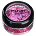 Smiffys Moon Glitter Holographic Glitter Shapes, Pink