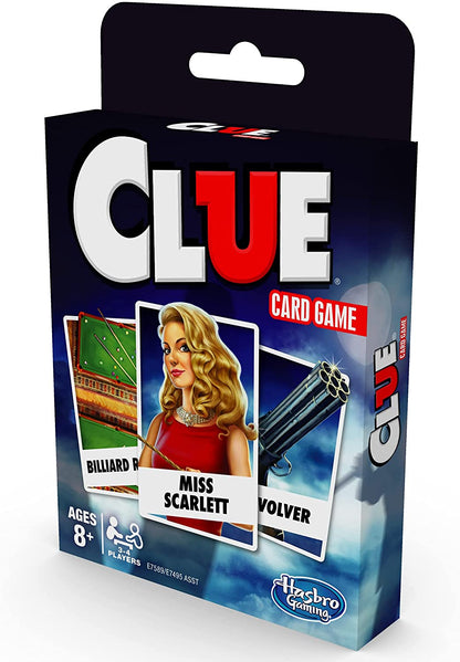 Clue Card Game, 3-4 Player Strategy Game, Travel Games, Christmas Stocking Stuffers for Kids Ages 8 and Up (Pack of 2