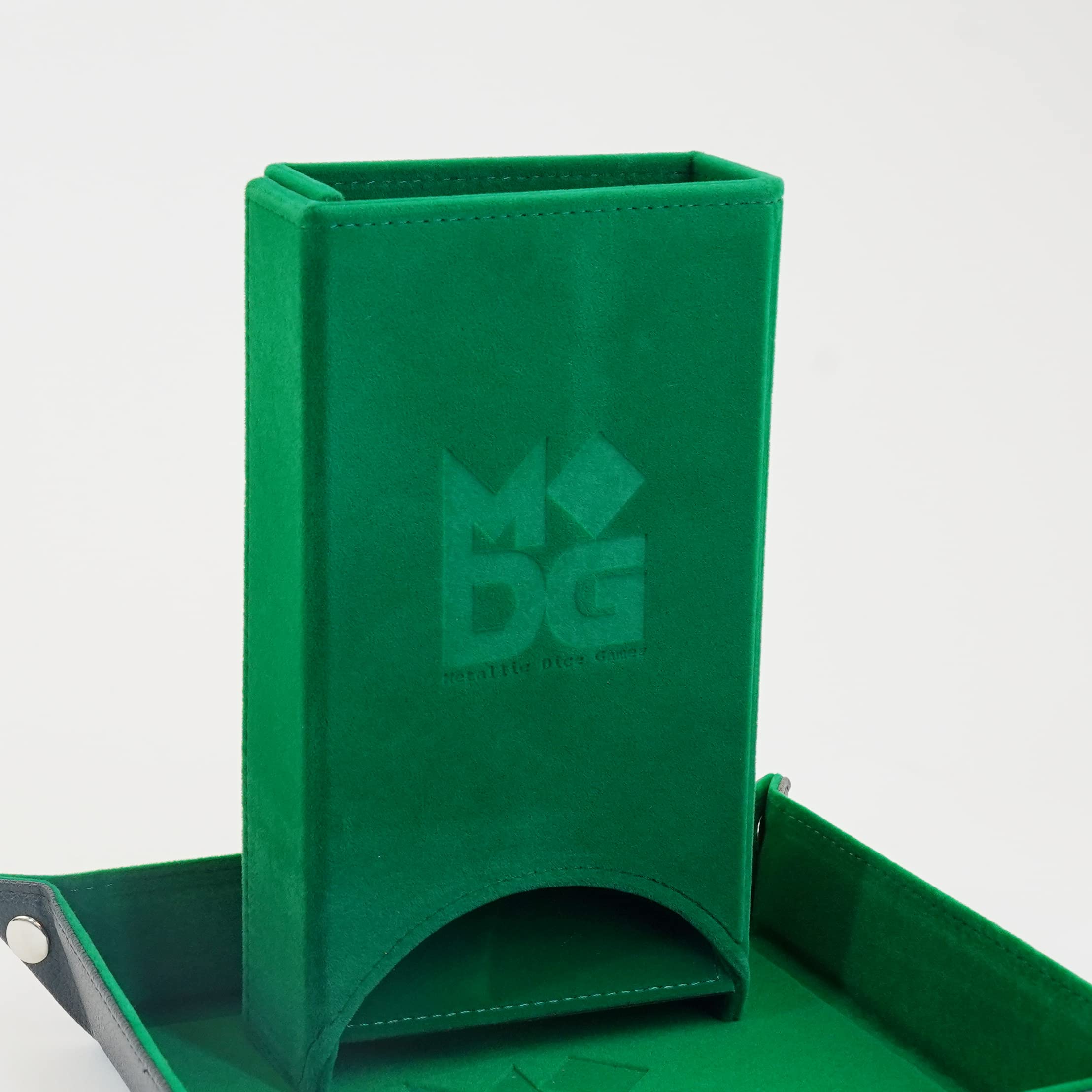 Fold Up Velvet Dice Tower: Green