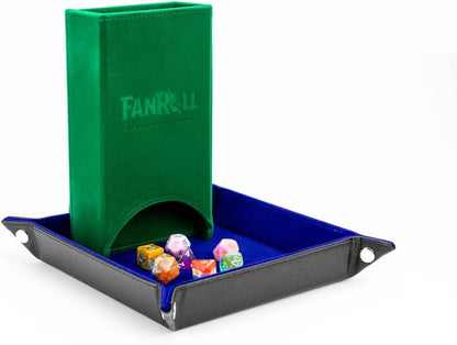 Fold Up Velvet Dice Tower: Green