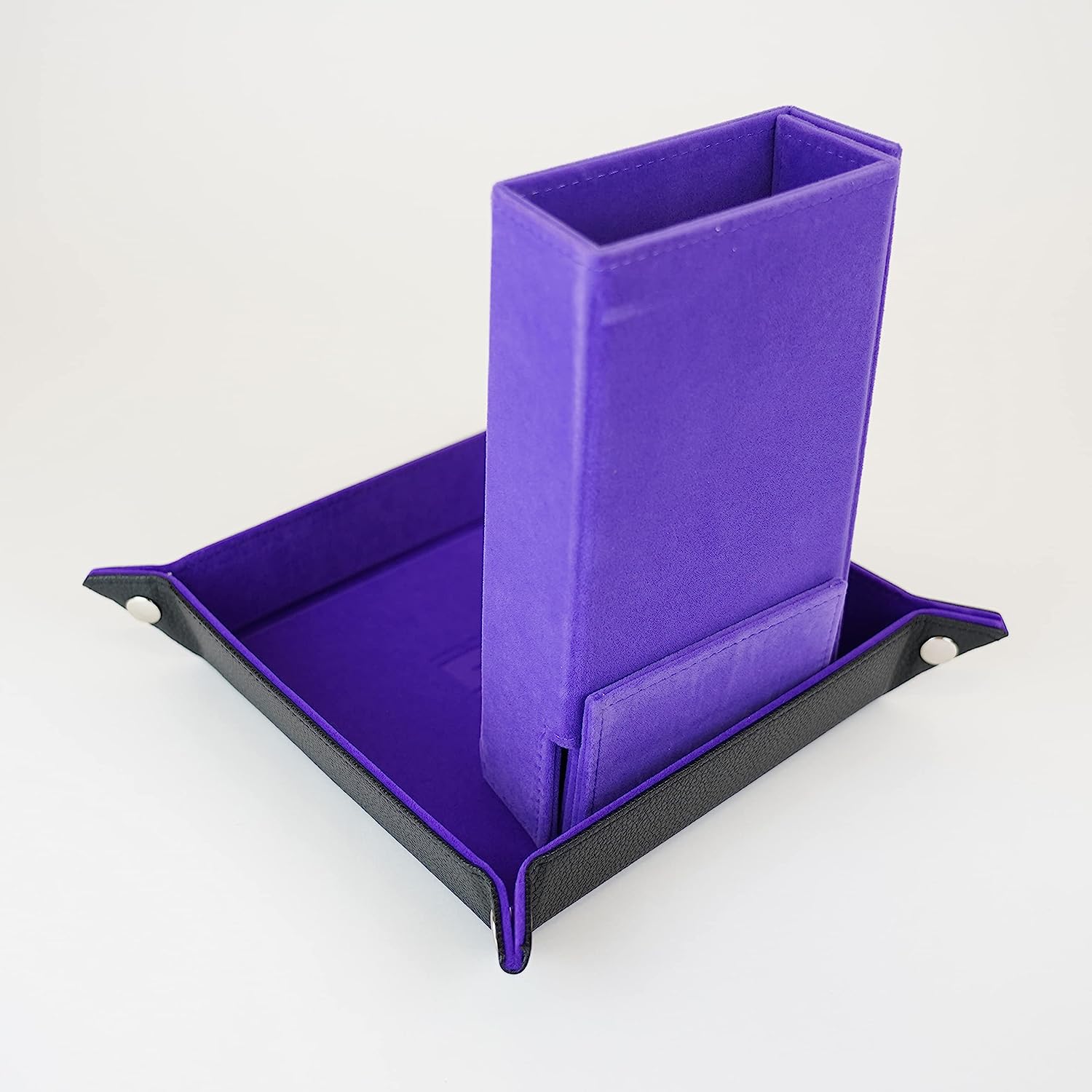 Fold Up Velvet Dice Tower: Purple