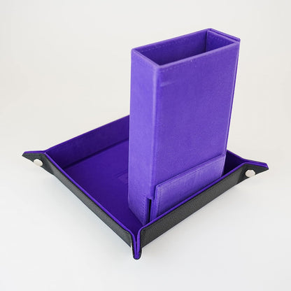 Fold Up Velvet Dice Tower: Purple