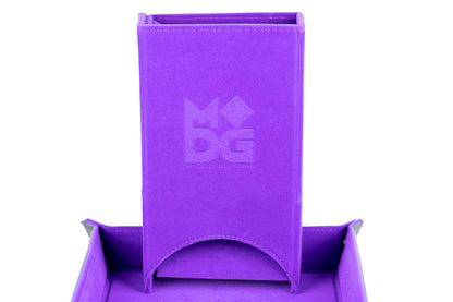 Fold Up Velvet Dice Tower: Purple
