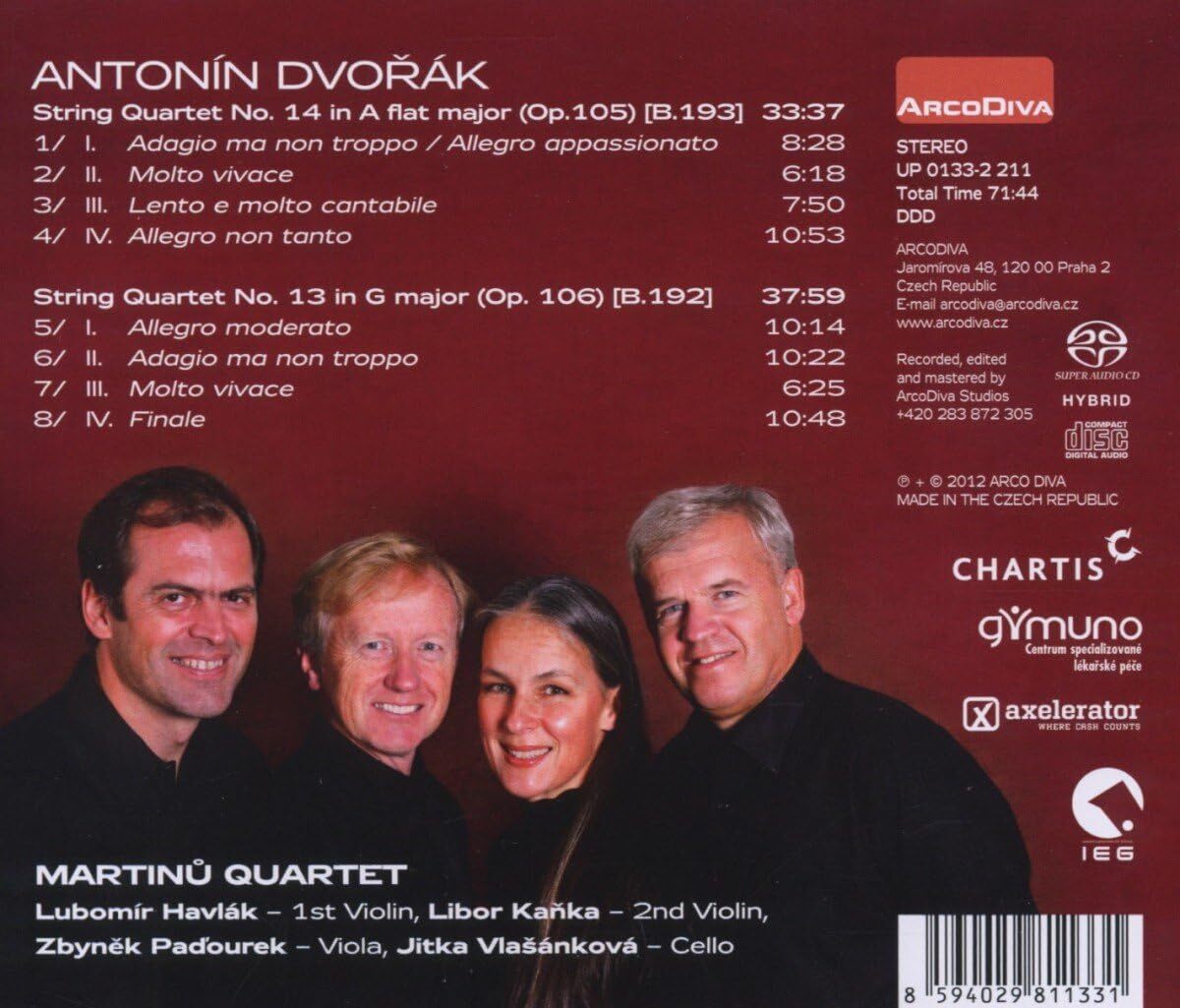 Dvorák: String Quartets Op. 105 and 106