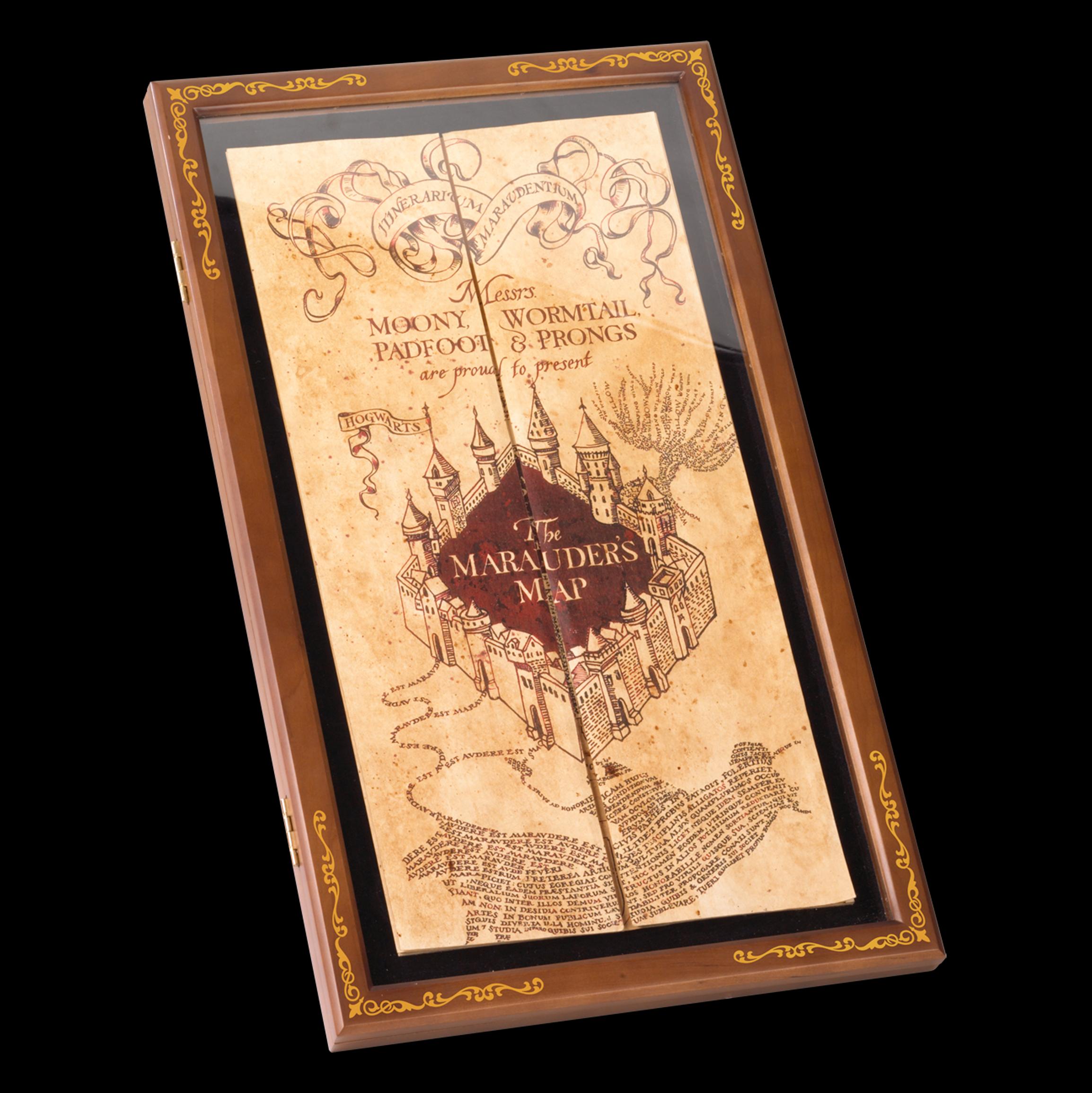 The Noble Collection Harry Potter The Marauder's Map Display Case - Elegant Wooden Case for Marauder's Map - Film Set Movie Props Gifts