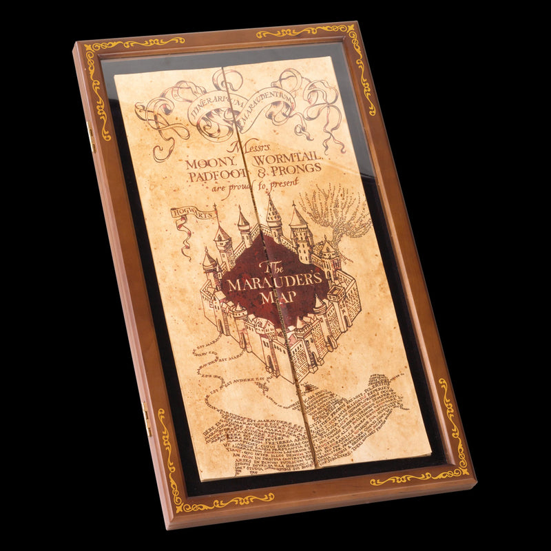 The Noble Collection Harry Potter The Marauder's Map Display Case - Elegant Wooden Case for Marauder's Map - Film Set Movie Props Gifts