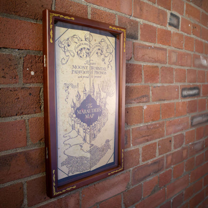 The Noble Collection Harry Potter The Marauder's Map Display Case - Elegant Wooden Case for Marauder's Map - Film Set Movie Props Gifts