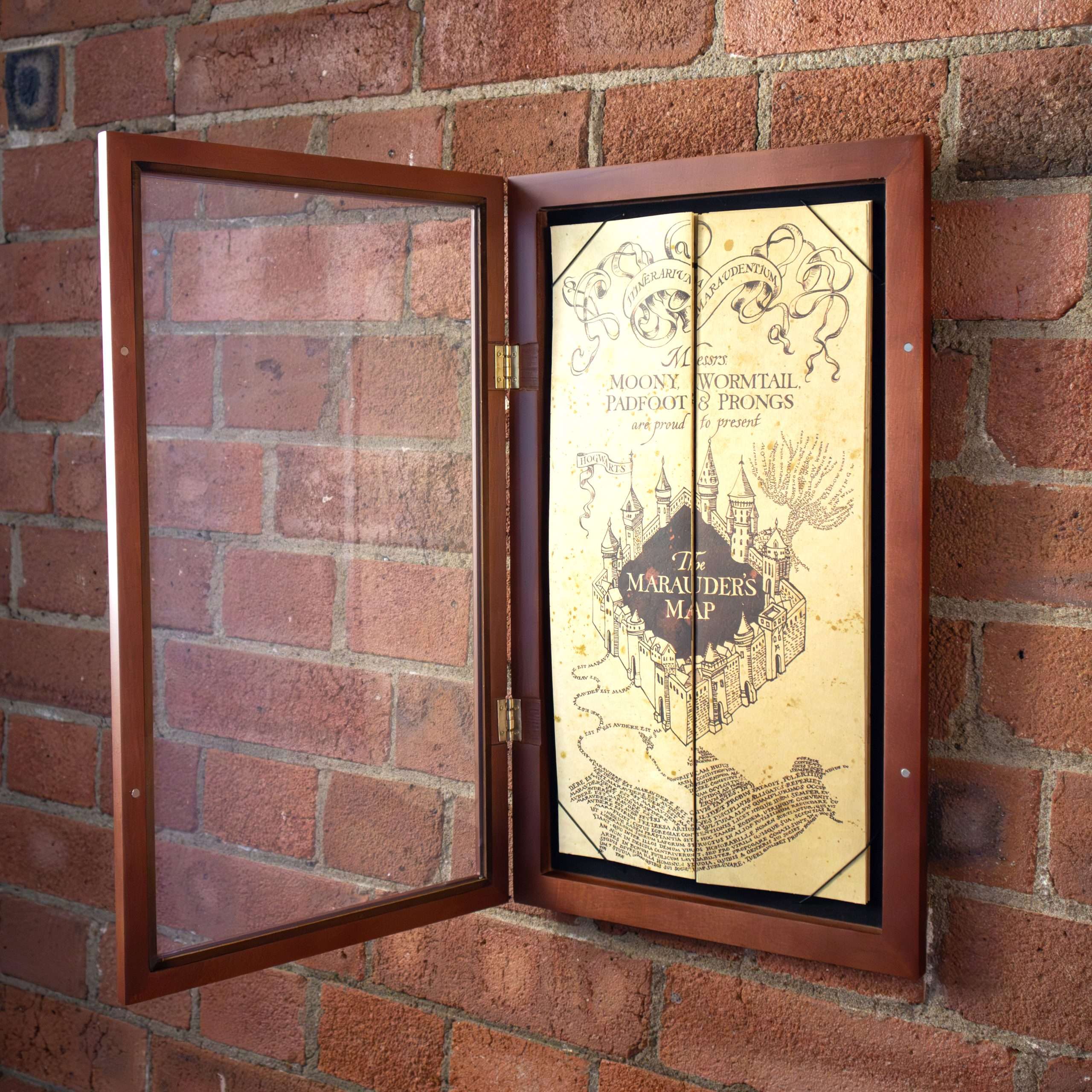 The Noble Collection Harry Potter The Marauder's Map Display Case - Elegant Wooden Case for Marauder's Map - Film Set Movie Props Gifts