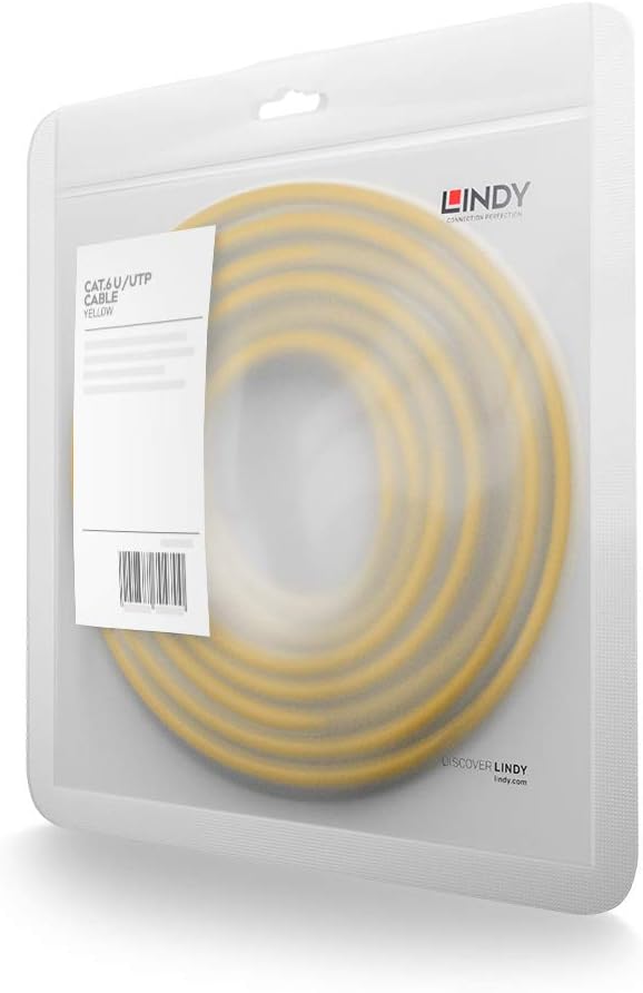 LINDY 48061 Cat.6 U/UTP Network Cable, Yellow