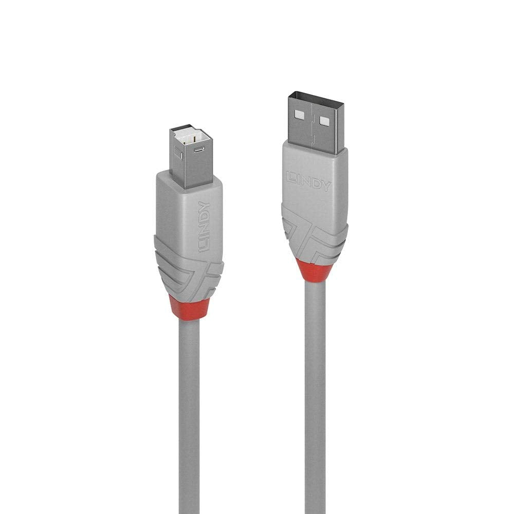 LINDY 36683 USB 2.0 Type A to B Cable - Anthra Line Grey