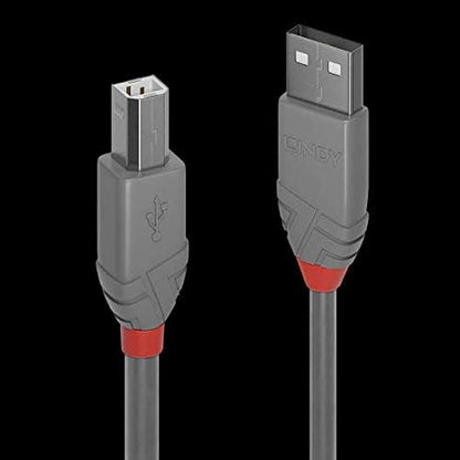 LINDY 36683 USB 2.0 Type A to B Cable - Anthra Line Grey