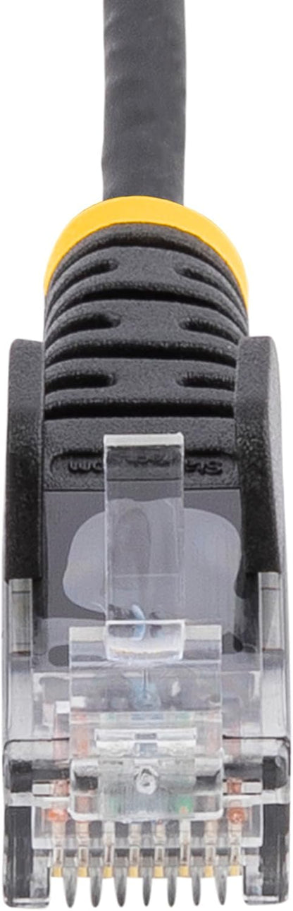 2.5 m CAT6 Cable - Slim CAT6 Patch Cord - Black - Snagless RJ45 Connectors - Gigabit Ethernet Cable - 28 AWG (N6PAT250CMBKS