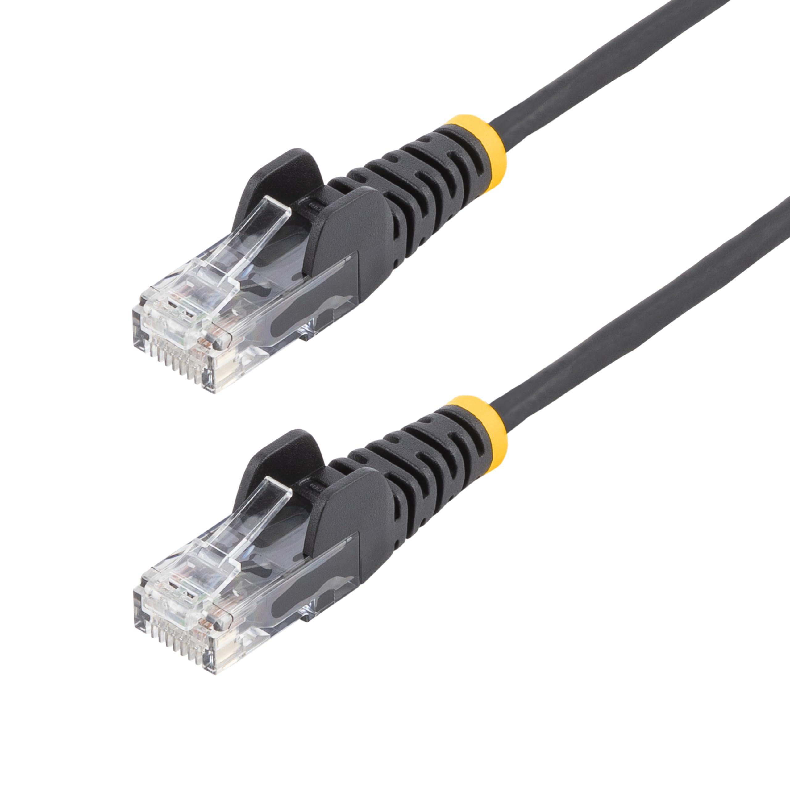 2.5 m CAT6 Cable - Slim CAT6 Patch Cord - Black - Snagless RJ45 Connectors - Gigabit Ethernet Cable - 28 AWG (N6PAT250CMBKS