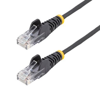 2.5 m CAT6 Cable - Slim CAT6 Patch Cord - Black - Snagless RJ45 Connectors - Gigabit Ethernet Cable - 28 AWG (N6PAT250CMBKS