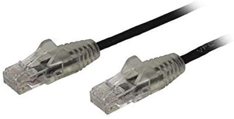2.5 m CAT6 Cable - Slim CAT6 Patch Cord - Black - Snagless RJ45 Connectors - Gigabit Ethernet Cable - 28 AWG (N6PAT250CMBKS