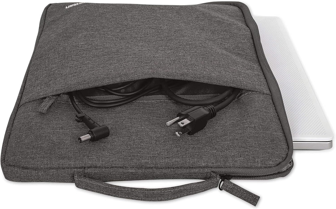 Manhattan London Laptop Bag 12.5", Top Loader, Accessories Pocket, Shoulder Strap (removable), Notebook Case, Black, Three Year Warranty