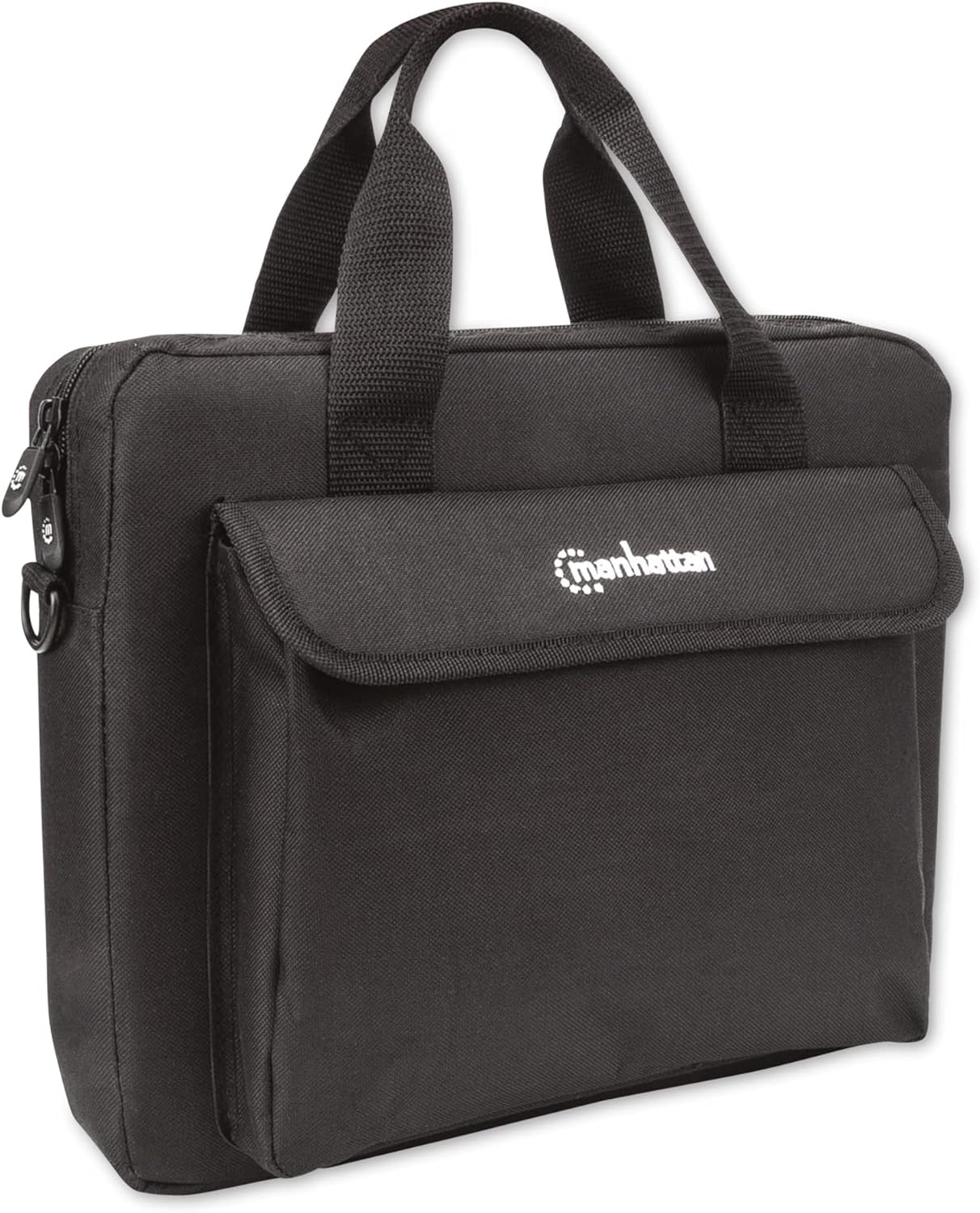 Manhattan London Laptop Bag 12.5", Top Loader, Accessories Pocket, Shoulder Strap (removable), Notebook Case, Black, Three Year Warranty