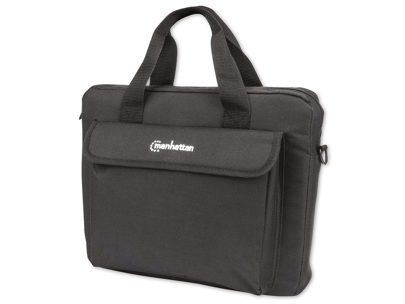 Manhattan London Laptop Bag 12.5", Top Loader, Accessories Pocket, Shoulder Strap (removable), Notebook Case, Black, Three Year Warranty