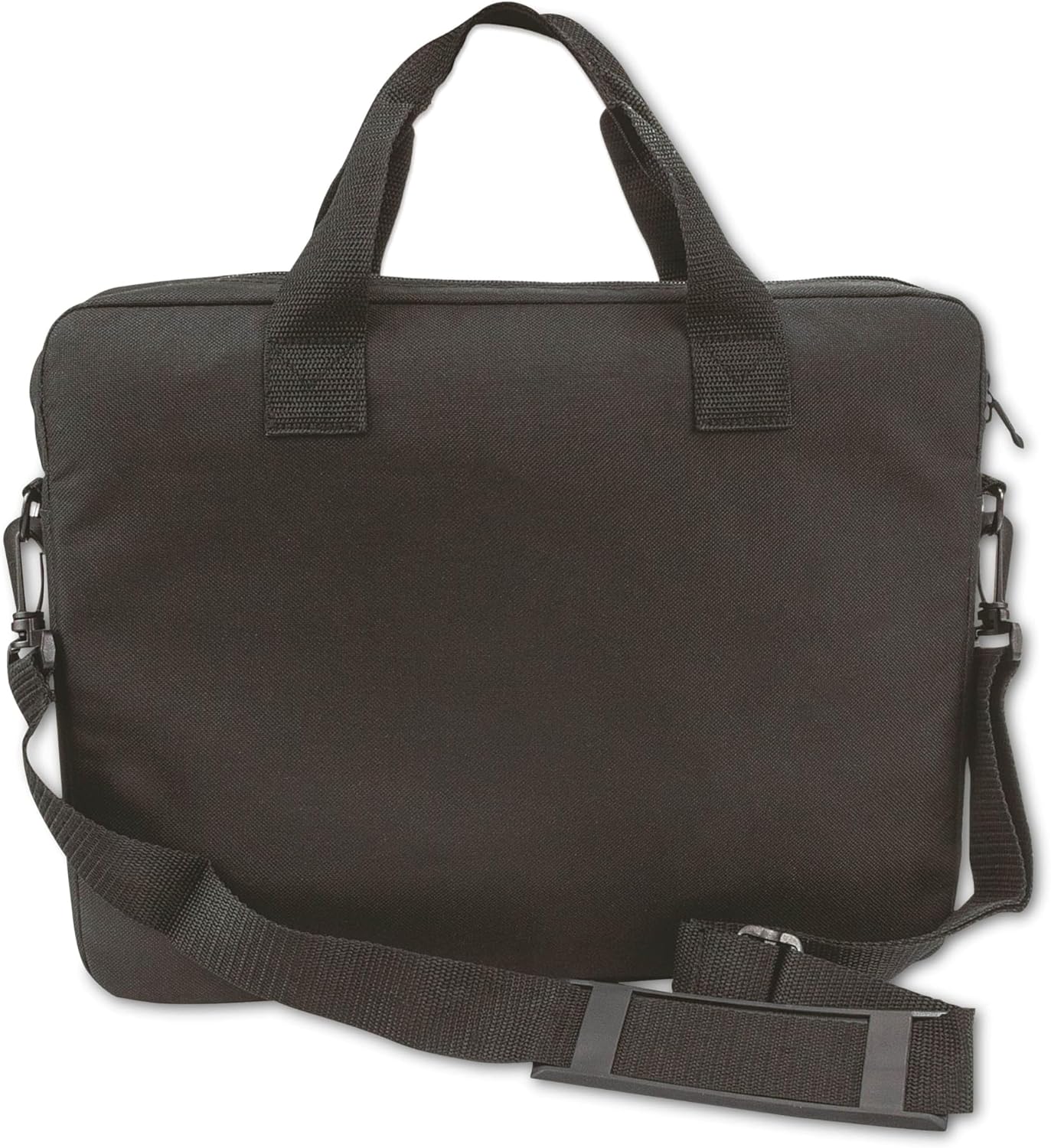 Manhattan London Laptop Bag 14.1", Top Loader, Accessories Pocket, Shoulder Strap (removable), Notebook Case, Black, Three Year Warranty