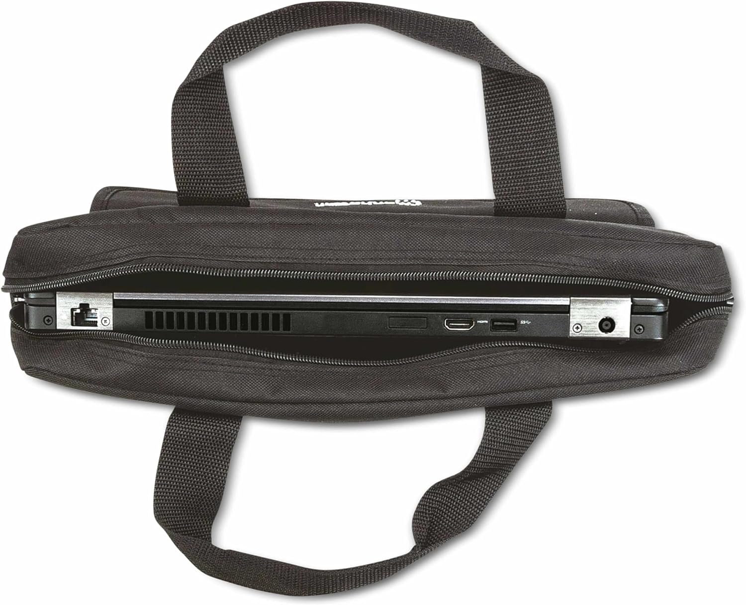 Manhattan London Laptop Bag 14.1", Top Loader, Accessories Pocket, Shoulder Strap (removable), Notebook Case, Black, Three Year Warranty