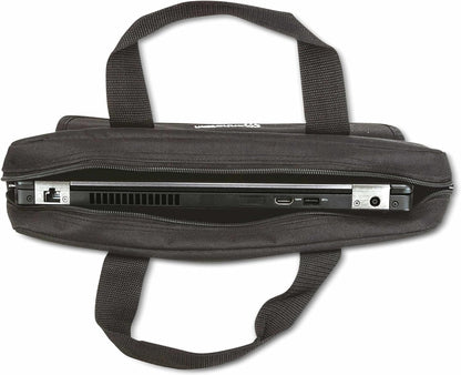 Manhattan London Laptop Bag 14.1", Top Loader, Accessories Pocket, Shoulder Strap (removable), Notebook Case, Black, Three Year Warranty