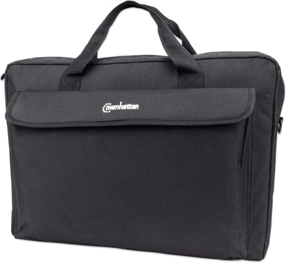 Manhattan London Laptop Bag 17.3", Top Loader, Accessories Pocket, Shoulder Strap (removable), Notebook Case, Black, Three Year Warranty