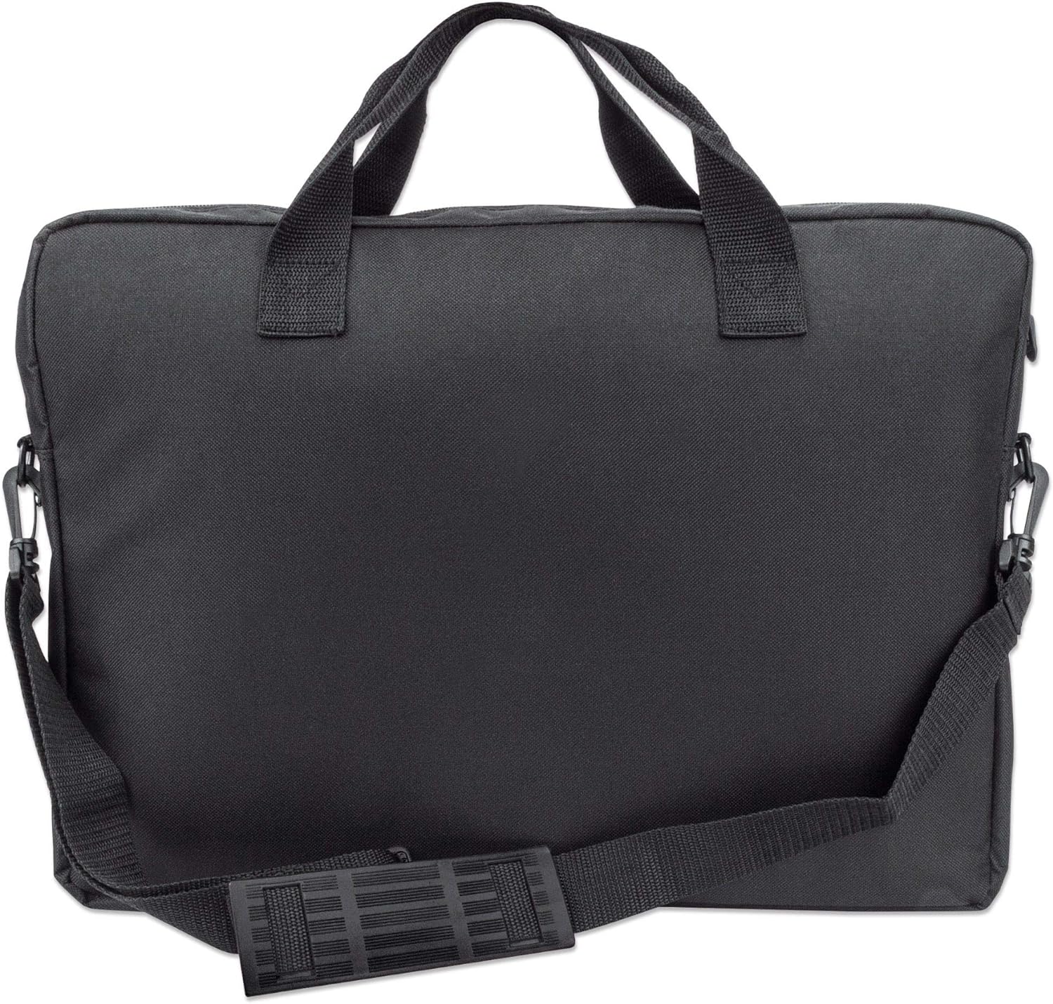 Manhattan London Laptop Bag 17.3", Top Loader, Accessories Pocket, Shoulder Strap (removable), Notebook Case, Black, Three Year Warranty