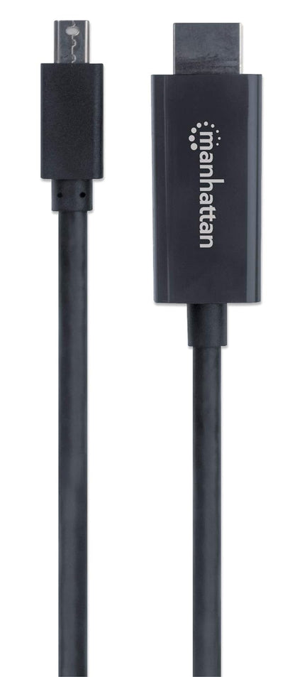 Manhattan Mini DisplayPort 1.2 to HDMI Cable, 4K@60Hz, 1.8m, Male to Male, Black, Three Year Warranty, Polybag