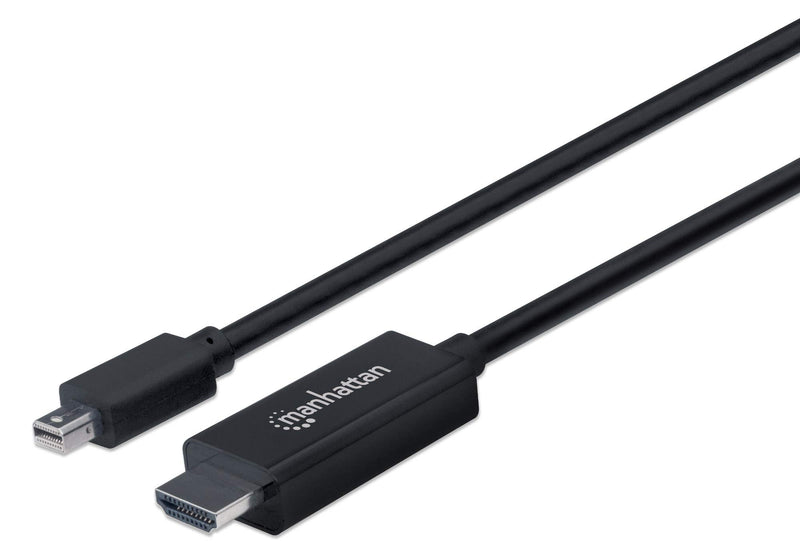 Manhattan Mini DisplayPort 1.2 to HDMI Cable, 4K@60Hz, 1.8m, Male to Male, Black, Three Year Warranty, Polybag