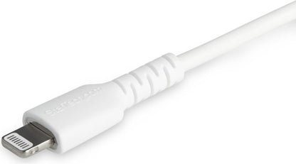 StarTech.com 1m USB C to Lightning Cable - Durable White USB Type C to Lightning Connector Fast Charge & Sync Charging Cord, Rugged w/Aramid Fiber Apple MFI Certified iPhone 11 iPad Air (RUSBCLTMM1MW