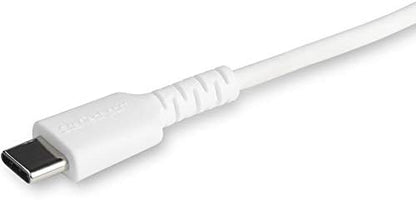 StarTech.com 1m USB C to Lightning Cable - Durable White USB Type C to Lightning Connector Fast Charge & Sync Charging Cord, Rugged w/Aramid Fiber Apple MFI Certified iPhone 11 iPad Air (RUSBCLTMM1MW