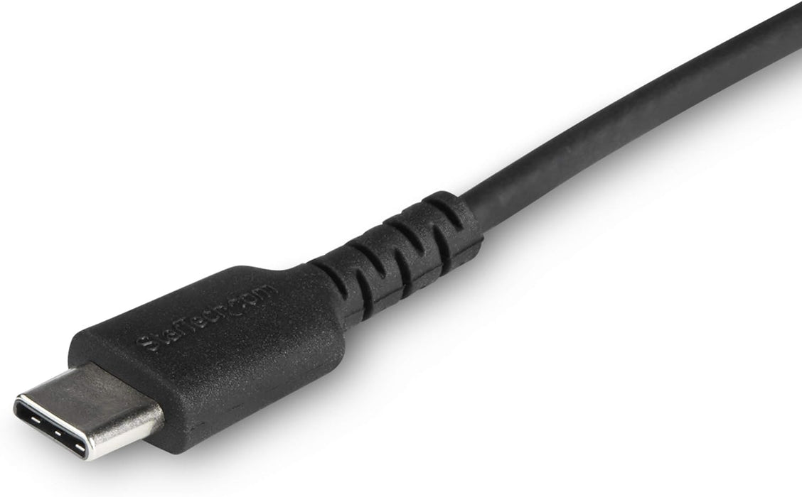 StarTech.com 2m USB C to Lightning Cable - Durable Black USB Type C to Lightning Connector Fast Charge & Sync Charging Cord, Rugged w/Aramid Fiber Apple MFI Certified iPhone 11 iPad Air (RUSBCLTMM2MB