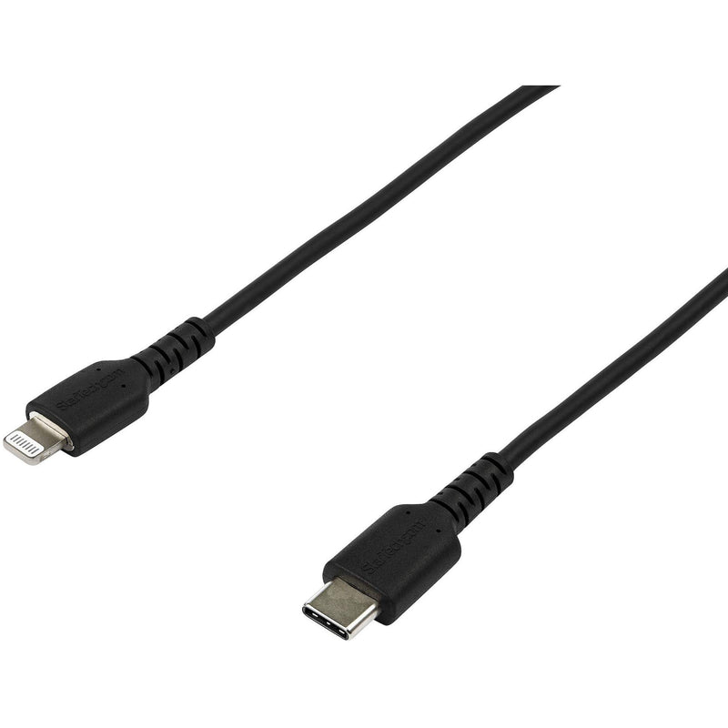 StarTech.com 2m USB C to Lightning Cable - Durable Black USB Type C to Lightning Connector Fast Charge & Sync Charging Cord, Rugged w/Aramid Fiber Apple MFI Certified iPhone 11 iPad Air (RUSBCLTMM2MB