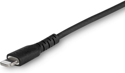 StarTech.com 2m USB C to Lightning Cable - Durable Black USB Type C to Lightning Connector Fast Charge & Sync Charging Cord, Rugged w/Aramid Fiber Apple MFI Certified iPhone 11 iPad Air (RUSBCLTMM2MB