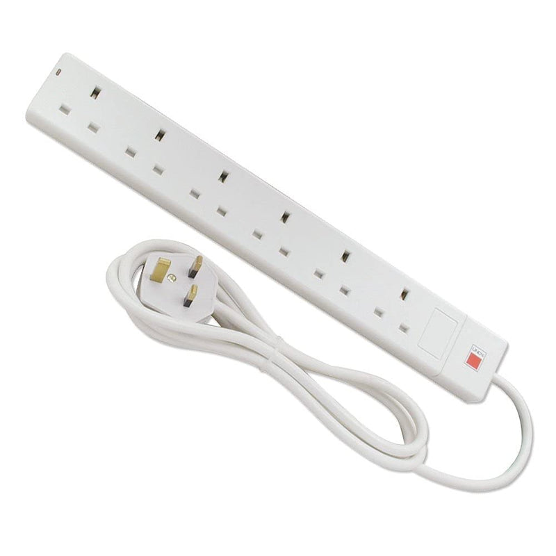 2M 6 Way Extension White
