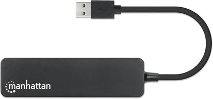 Manhattan USB-A 3-Port Hub with Card Reader, 3x USB-A ports, 5 Gbps (USB 3.2 Gen1 aka USB 3.0), SD, MicroSD, MMC and Memory Stick; Bus Power, SuperSpeed USB, Black, Three Year Warranty, Box