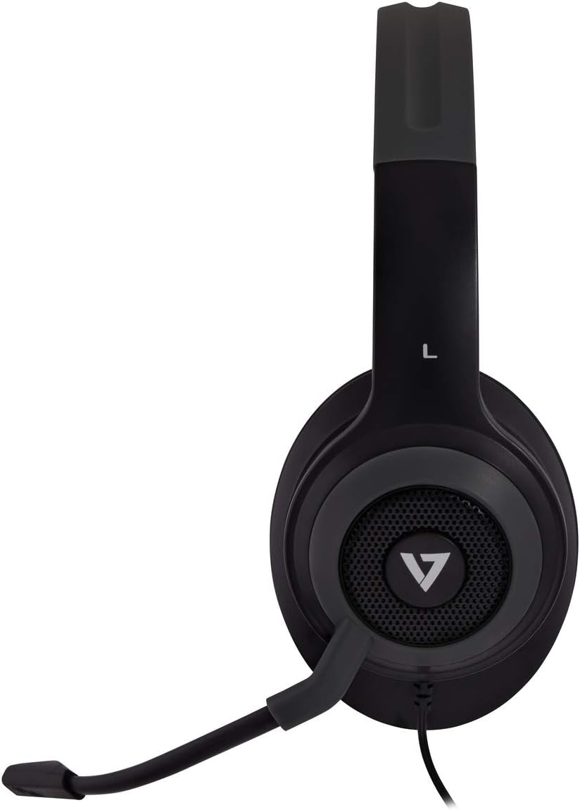 V7 Premium Over-Ear Stereo Headset, Boom Mic, PC, Mac, Tablets, Laptop Computer, Gaming, Video Conferencing, 3.5mm, USB
